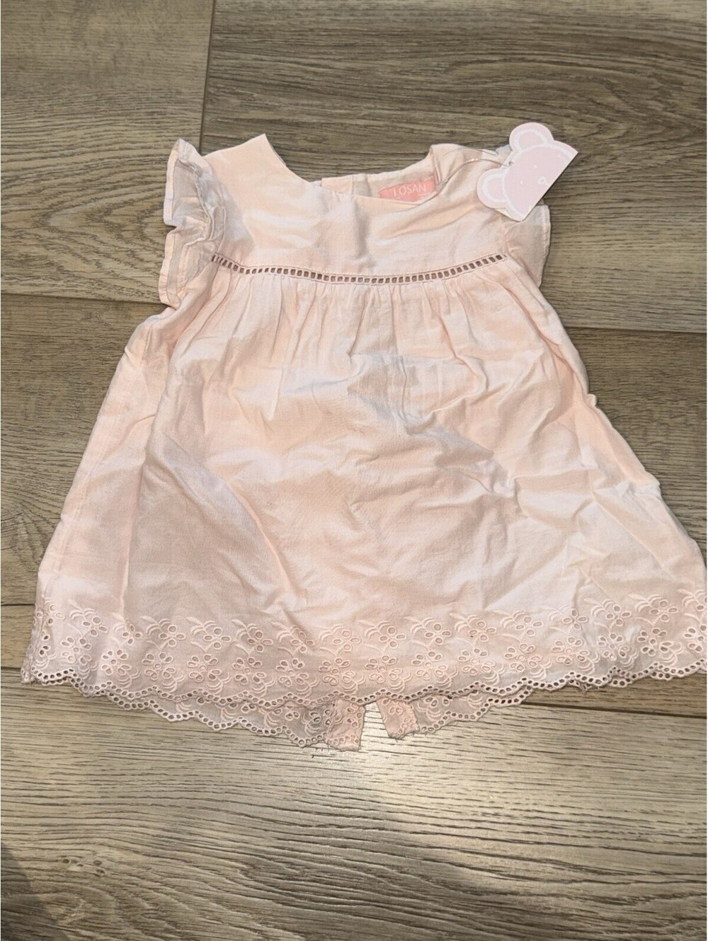 NEW! Losan Baby Pink Cotton Blend Dress and Bloomers Size 3-6 Months